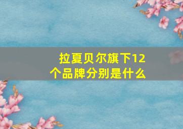 拉夏贝尔旗下12个品牌分别是什么