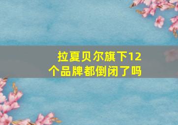 拉夏贝尔旗下12个品牌都倒闭了吗