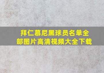 拜仁慕尼黑球员名单全部图片高清视频大全下载