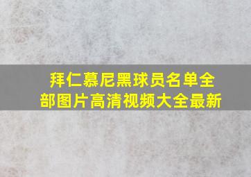 拜仁慕尼黑球员名单全部图片高清视频大全最新