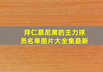 拜仁慕尼黑的主力球员名单图片大全集最新