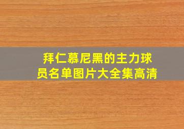 拜仁慕尼黑的主力球员名单图片大全集高清