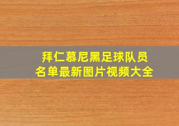 拜仁慕尼黑足球队员名单最新图片视频大全