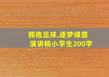 拥抱足球,逐梦绿茵演讲稿小学生200字