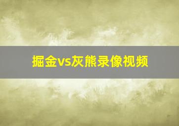 掘金vs灰熊录像视频