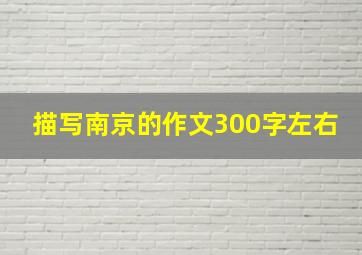 描写南京的作文300字左右