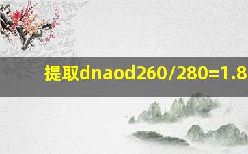 提取dnaod260/280=1.8-1.9