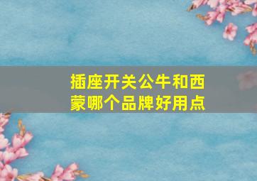 插座开关公牛和西蒙哪个品牌好用点