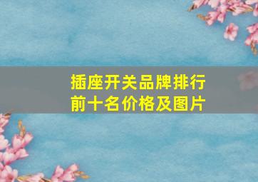 插座开关品牌排行前十名价格及图片