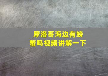 摩洛哥海边有螃蟹吗视频讲解一下