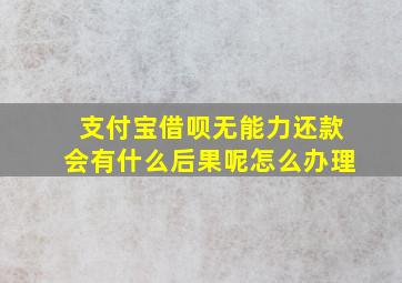 支付宝借呗无能力还款会有什么后果呢怎么办理