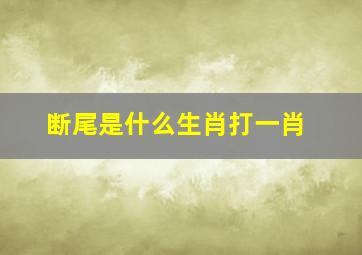 断尾是什么生肖打一肖