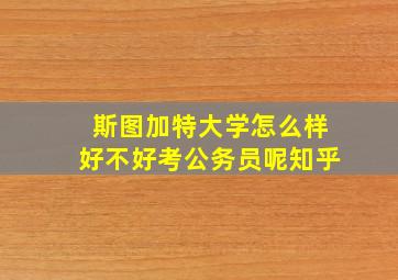 斯图加特大学怎么样好不好考公务员呢知乎