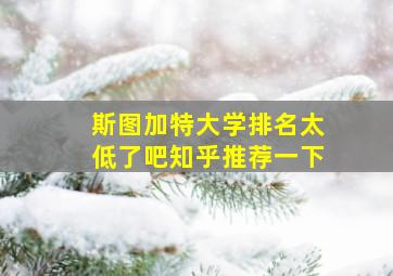 斯图加特大学排名太低了吧知乎推荐一下