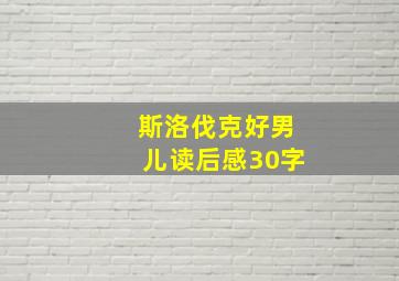 斯洛伐克好男儿读后感30字