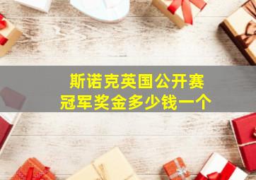 斯诺克英国公开赛冠军奖金多少钱一个