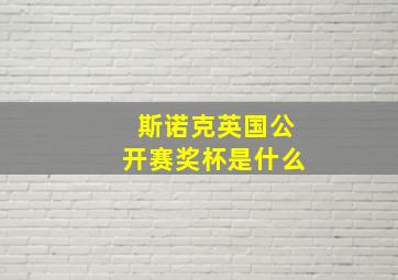 斯诺克英国公开赛奖杯是什么