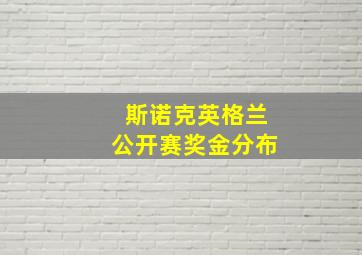 斯诺克英格兰公开赛奖金分布