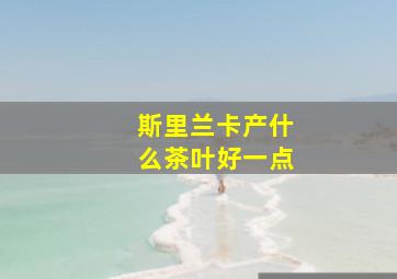 斯里兰卡产什么茶叶好一点