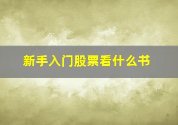 新手入门股票看什么书