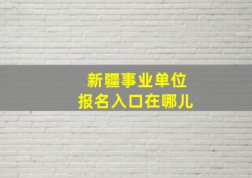 新疆事业单位报名入口在哪儿