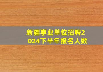 新疆事业单位招聘2024下半年报名人数