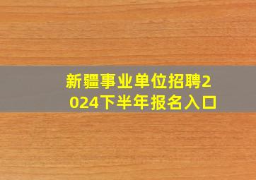 新疆事业单位招聘2024下半年报名入口