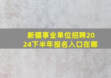 新疆事业单位招聘2024下半年报名入口在哪