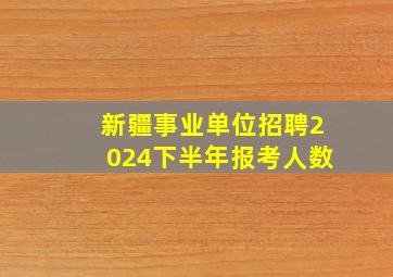 新疆事业单位招聘2024下半年报考人数