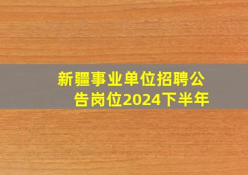 新疆事业单位招聘公告岗位2024下半年