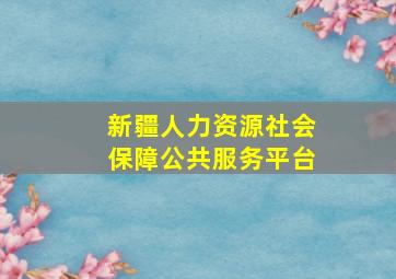 新疆人力资源社会保障公共服务平台