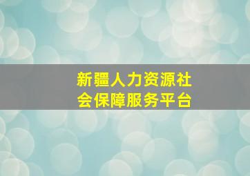 新疆人力资源社会保障服务平台