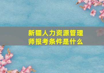 新疆人力资源管理师报考条件是什么