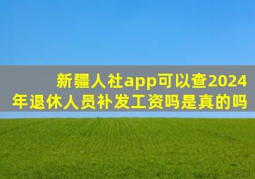 新疆人社app可以查2024年退休人员补发工资吗是真的吗