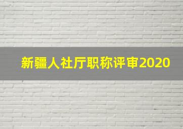 新疆人社厅职称评审2020