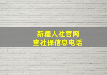 新疆人社官网查社保信息电话