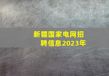 新疆国家电网招聘信息2023年