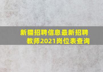 新疆招聘信息最新招聘教师2021岗位表查询