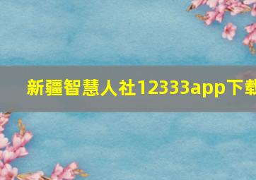 新疆智慧人社12333app下载