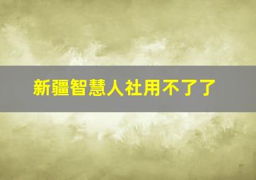 新疆智慧人社用不了了