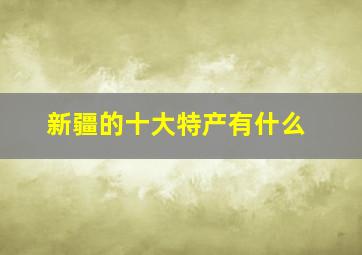 新疆的十大特产有什么