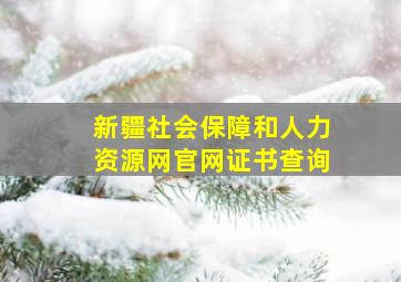 新疆社会保障和人力资源网官网证书查询