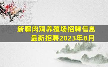 新疆肉鸡养殖场招聘信息最新招聘2023年8月