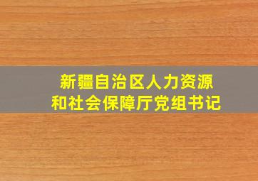 新疆自治区人力资源和社会保障厅党组书记