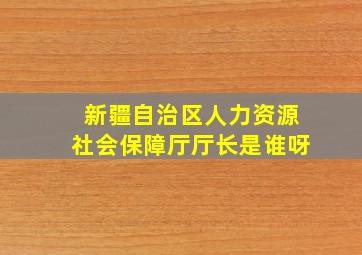 新疆自治区人力资源社会保障厅厅长是谁呀