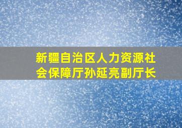 新疆自治区人力资源社会保障厅孙延亮副厅长