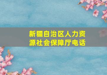 新疆自治区人力资源社会保障厅电话