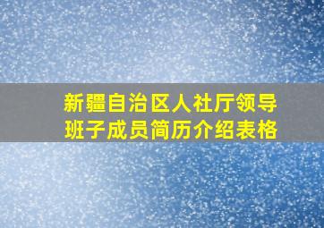 新疆自治区人社厅领导班子成员简历介绍表格