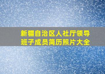 新疆自治区人社厅领导班子成员简历照片大全