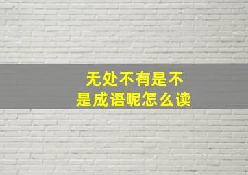 无处不有是不是成语呢怎么读